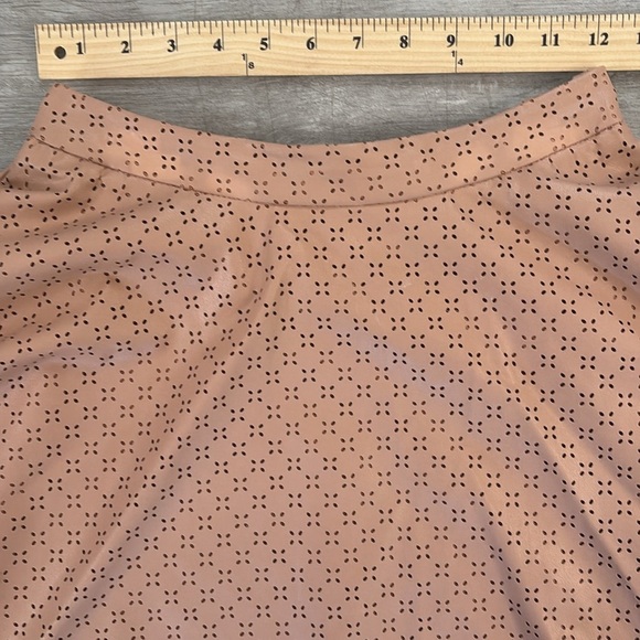 Faux leather Anthropologie skirt Sz 8 windowpane above knee Sunday in Brooklyn - Picture 4 of 9